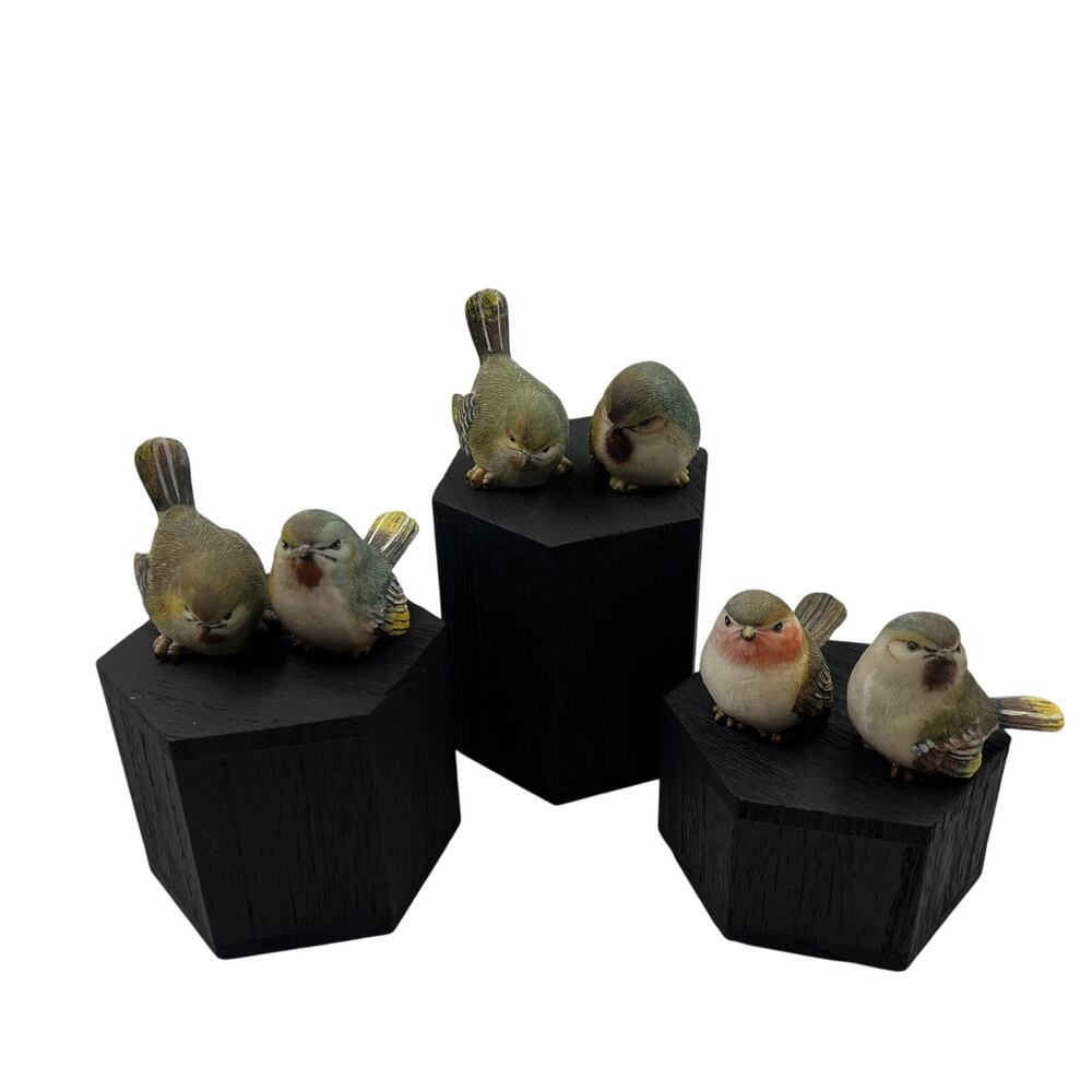 Vintage Set 6 Resin Mini Songbird Figurines Spring Knickknacks Grandma Cottage‎